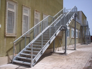 Galvanised commercial staircase