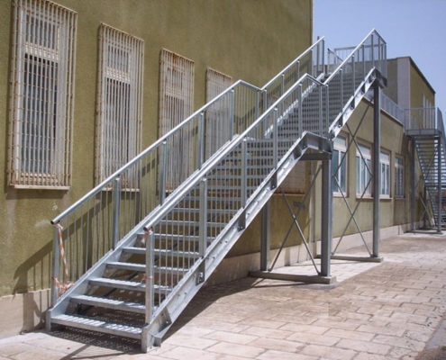 Galvanised commercial staircase