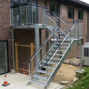 Galvanised Fire Escape with Wheel Chair Refuge