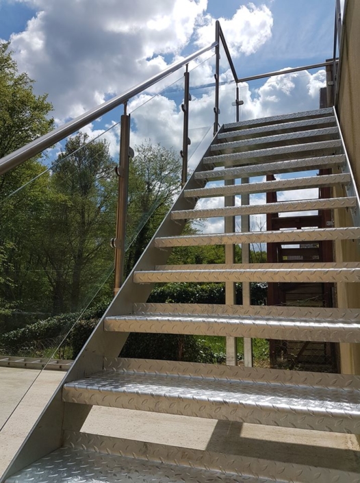 Fireescapestaircasewithglassbalustrade South Coast Steel Sussex Architectural Fabricators